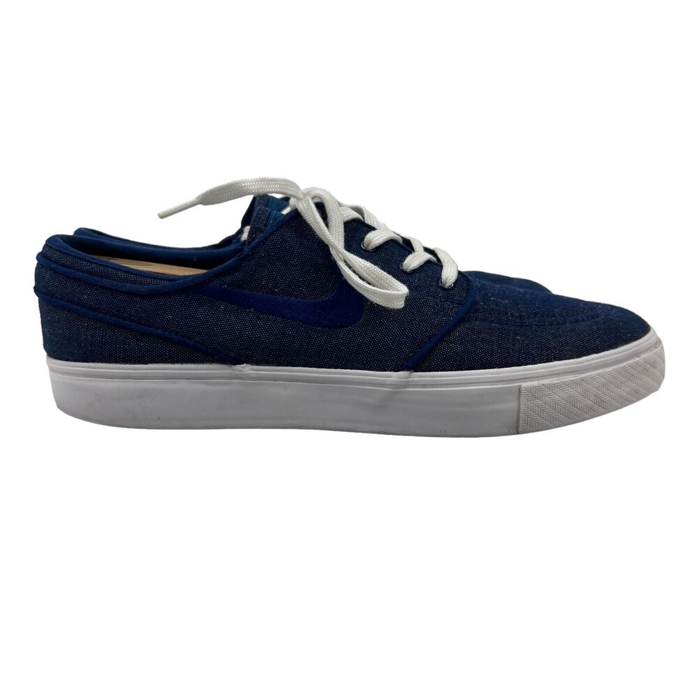 Nike Stefan Janowski Sneakers Mens 10 Blue Denim Canvas Low Top Skater Shoes